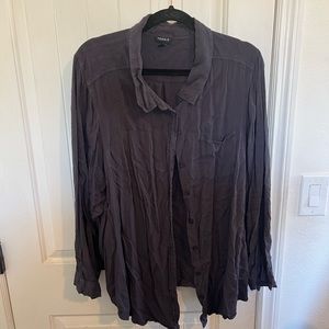 Torrid Dark Gray Flannel Button Up Shirt